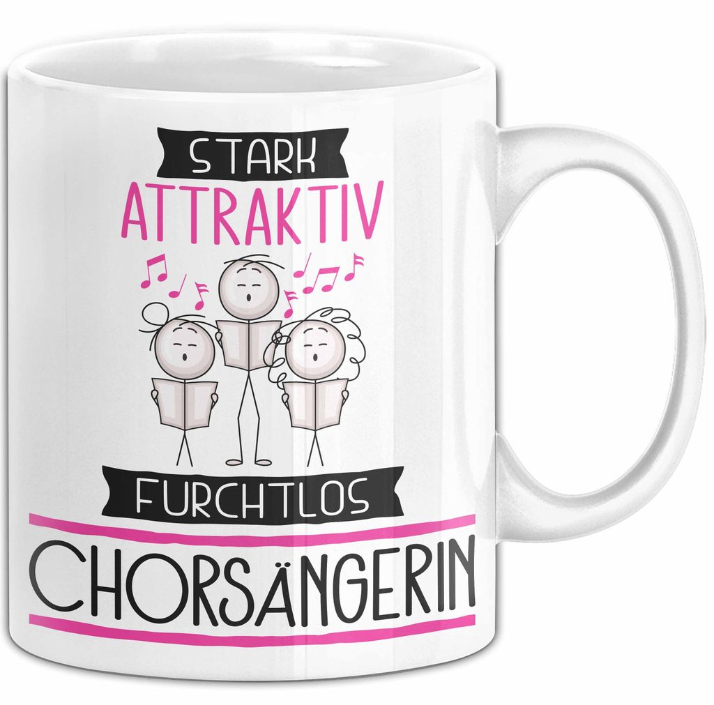Chorsängerin Tasse Geschenk Becher Stark Attraktiv Furchtlos Chorsängerin Lustige Geschenkidee (Weiß)