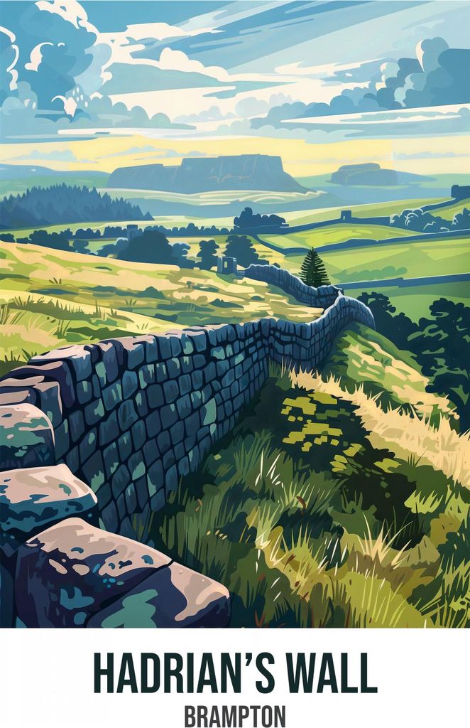 Plakat 70x100cm Hadriansmauer, Brampton
