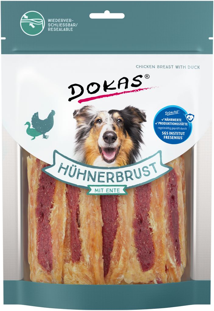 Dokas Hunde Snack Hühnerbrust mit Ente 220 g