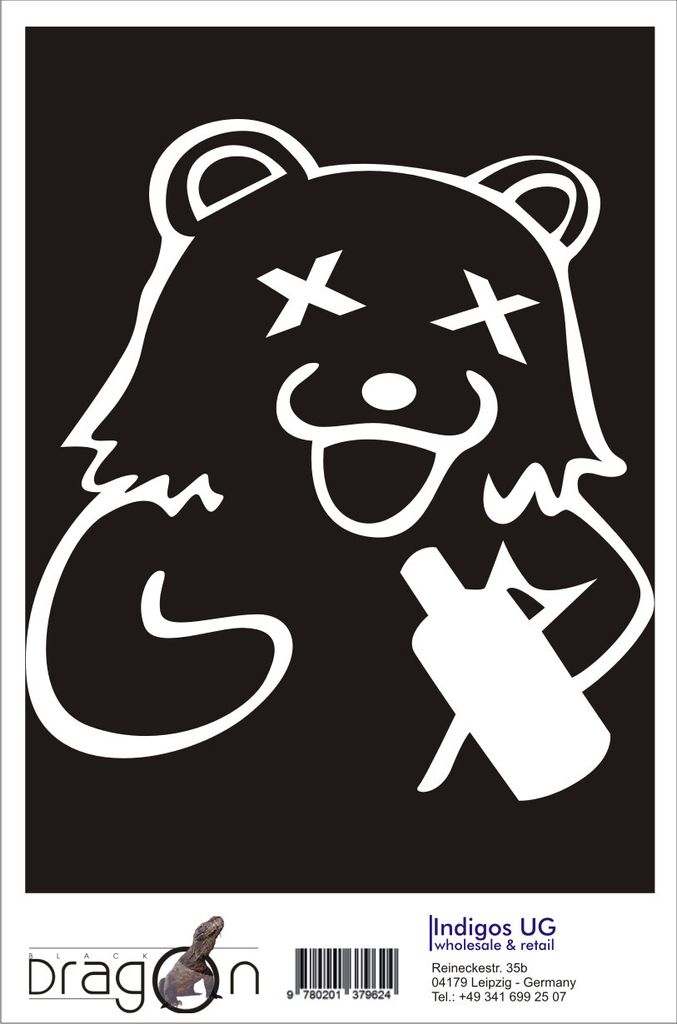 Aufkleber / Autoaufkleber - JDM / Die cut / Auto / OEM - Pedobär Trinker - 120x130 mm gold - Heckscheibe / Heckscheibenaufkleber