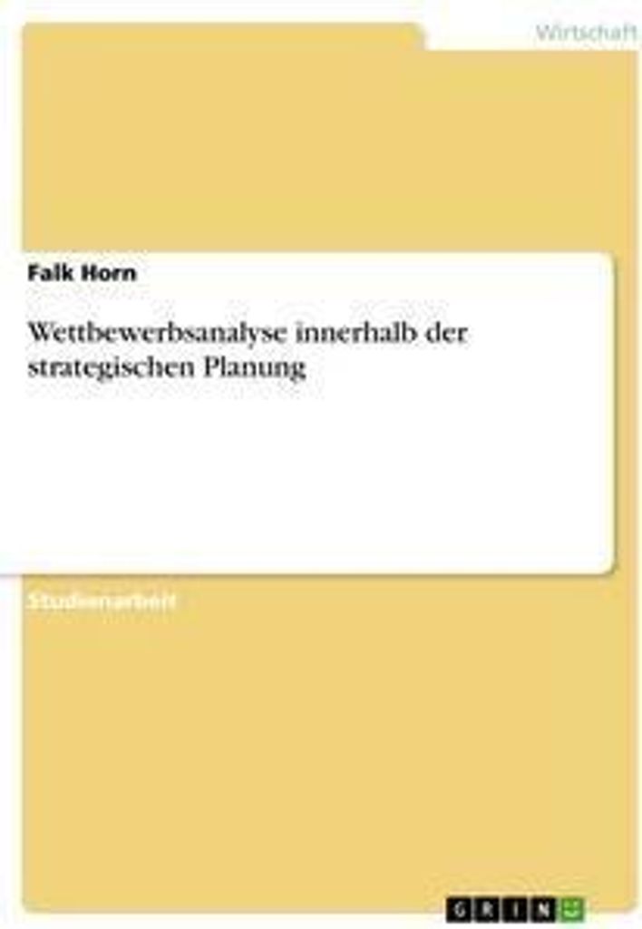 Wettbewerbsanalyse innerhalb der strategischen Planung