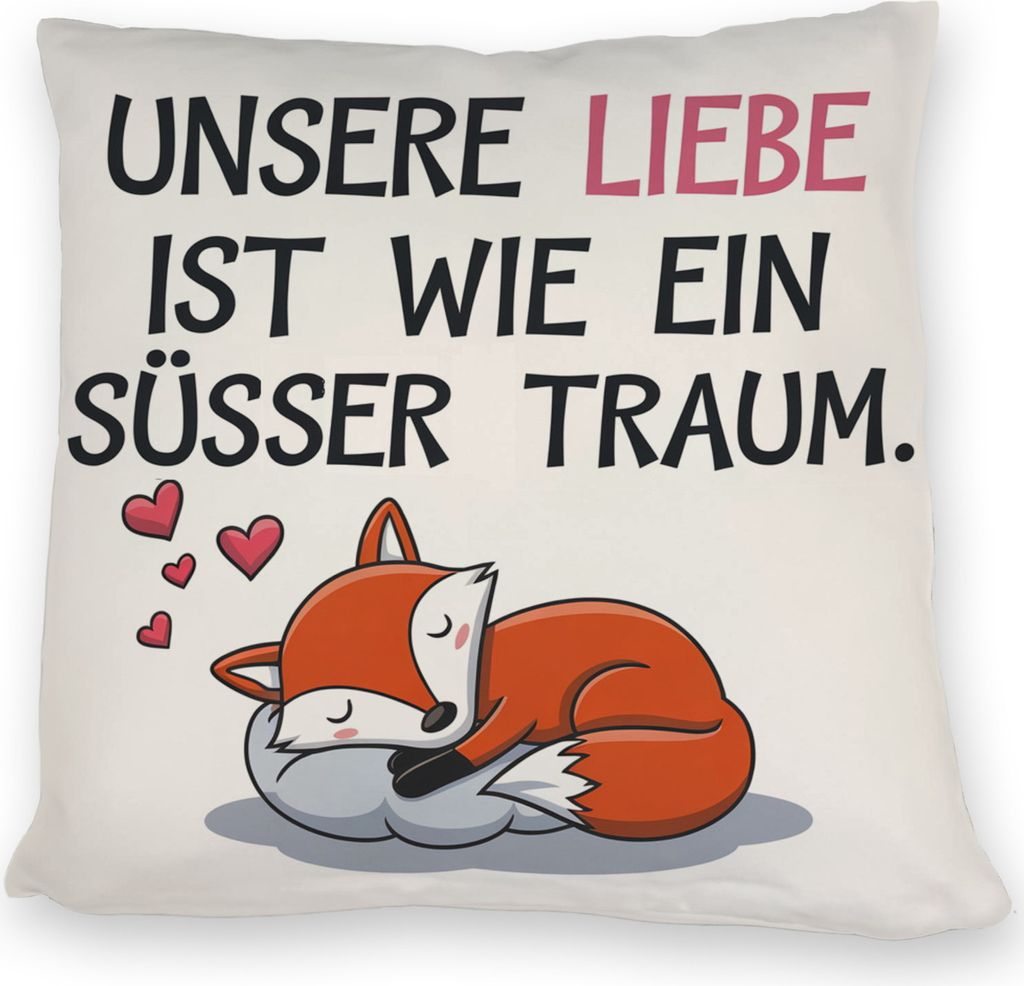 Fuchs Kissen zum Valentinstag - süsser Traum