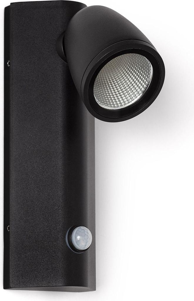 LED Wandleuchte Außen 6W Aluminium mit Bewegungssensor Abel Schwarz