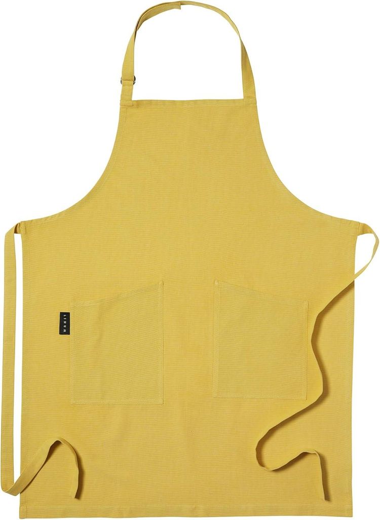 Traditionelle Schürze für Damen und Herren, 70 x 90 cm, 100 % Baumwolle, maschinenwaschbar, Mangogelb