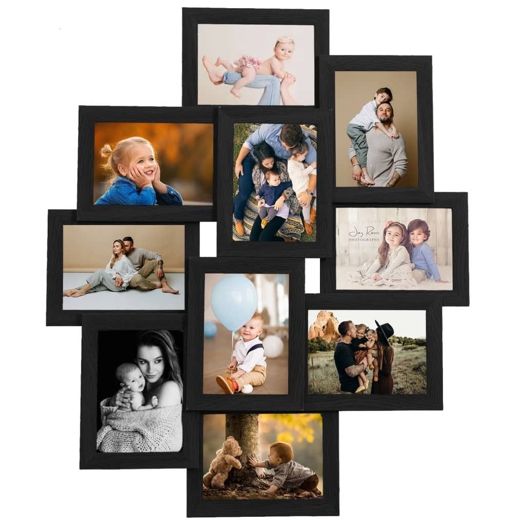 vidaXL Cadre photo collage pour 10x(13x18 cm) photos noir Image du produit 