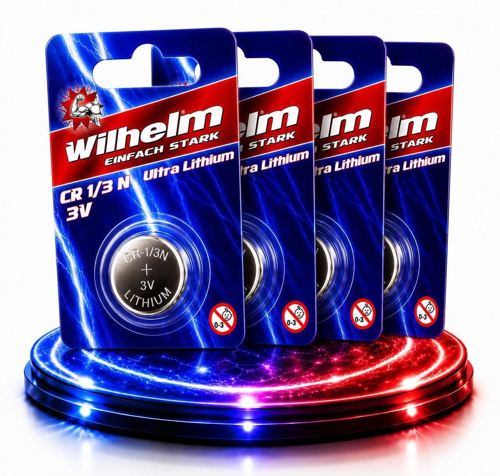 4 x WILHELM 1/3N 3V Photo Lithium CR1/3N DL1/3N Blister Produktbild 