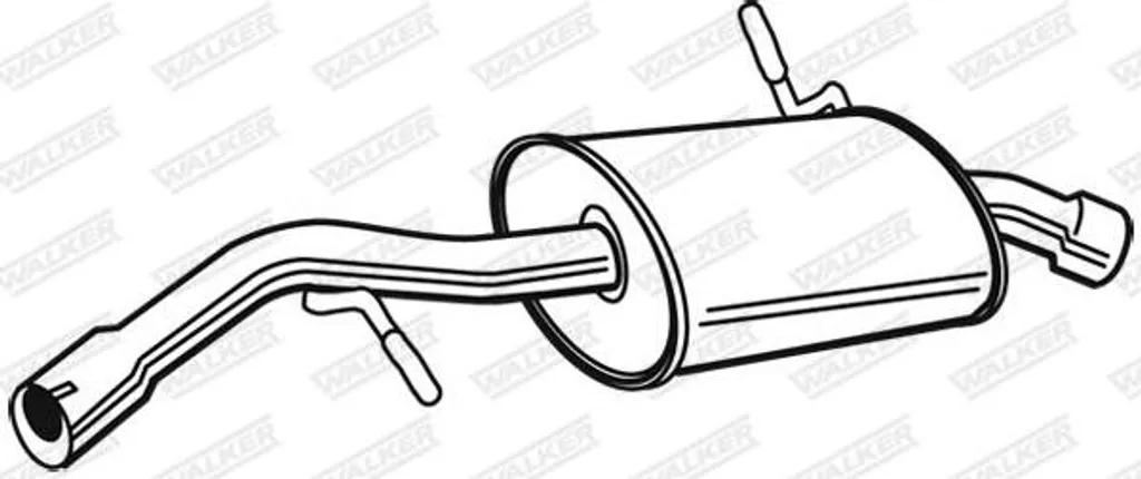 Pot d'échappement arrière pour Citroën C2 - Silencieux WALKER 22997 OE