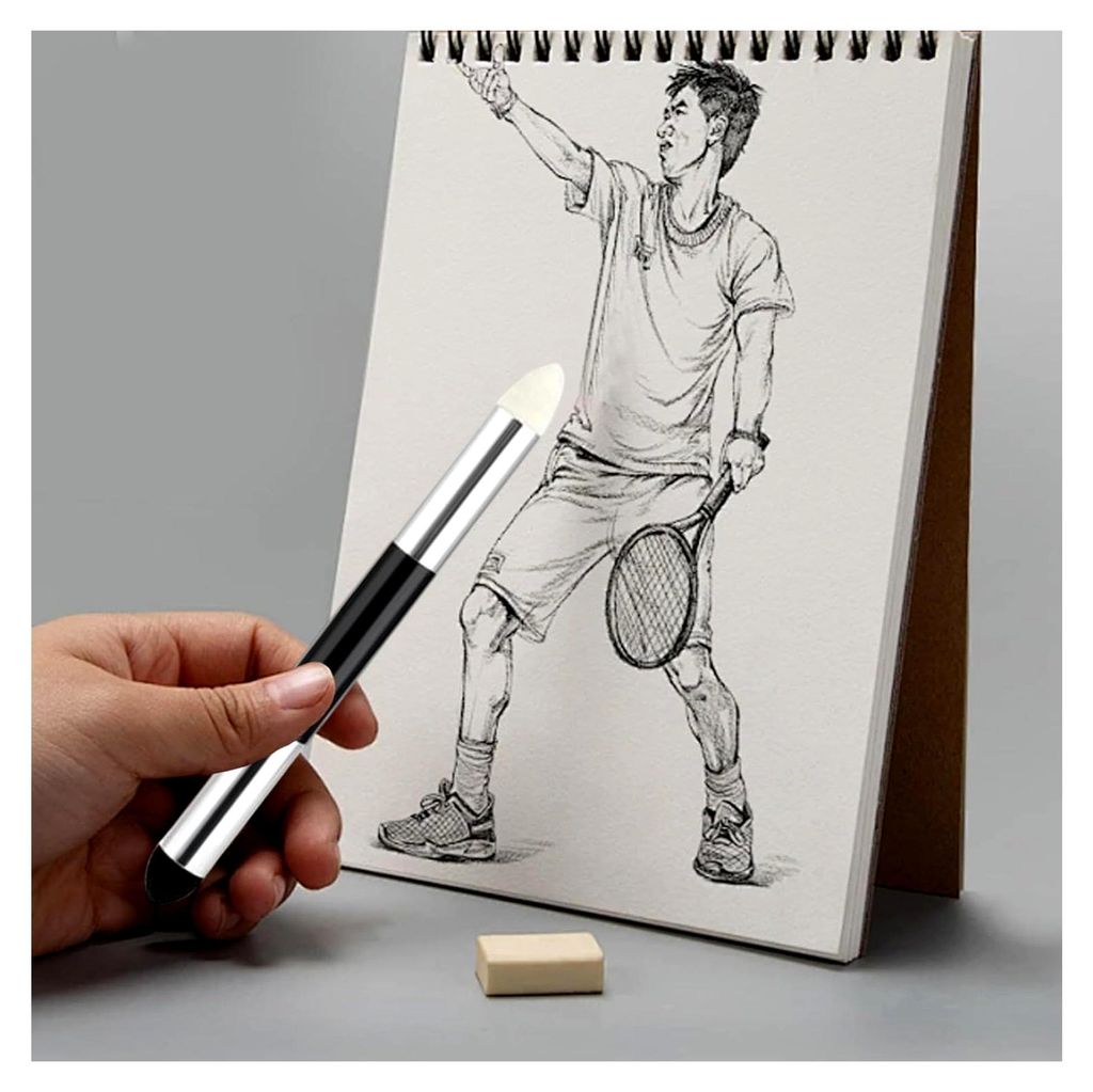 6 Stück Mischstifte zum Zeichnen, waschbare doppelköpfige Radiergummis zum Skizzieren, wiederverwendbare Ölpastell-Mischwerkzeuge, Kohle-Kunstbe...