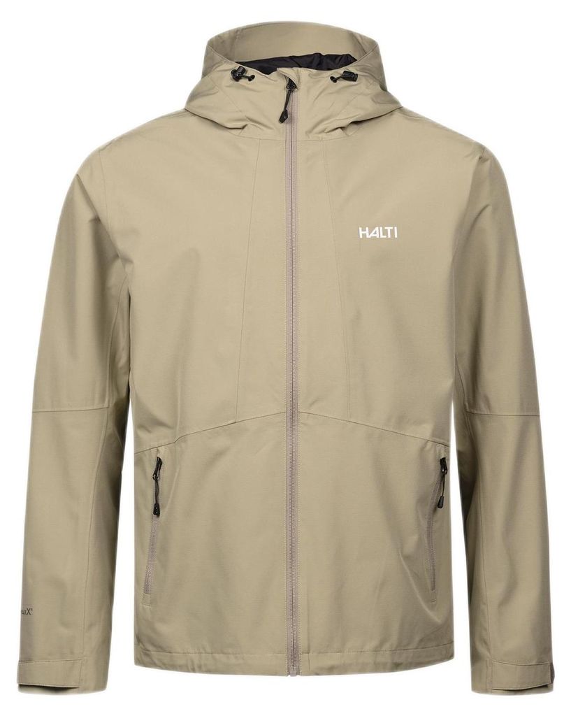 HALTI Forter DX Herren Shell Regen Jacke mit Kapuze beige M