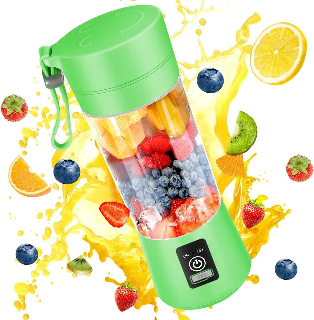 Tragbarer Mixer geeignet für Milchshakes und Smoothies Wiederaufladbarer, 6 ultra scharfer Klinge Mini-Mixer, geeignet für Reisen/Büro/Fitnessst...