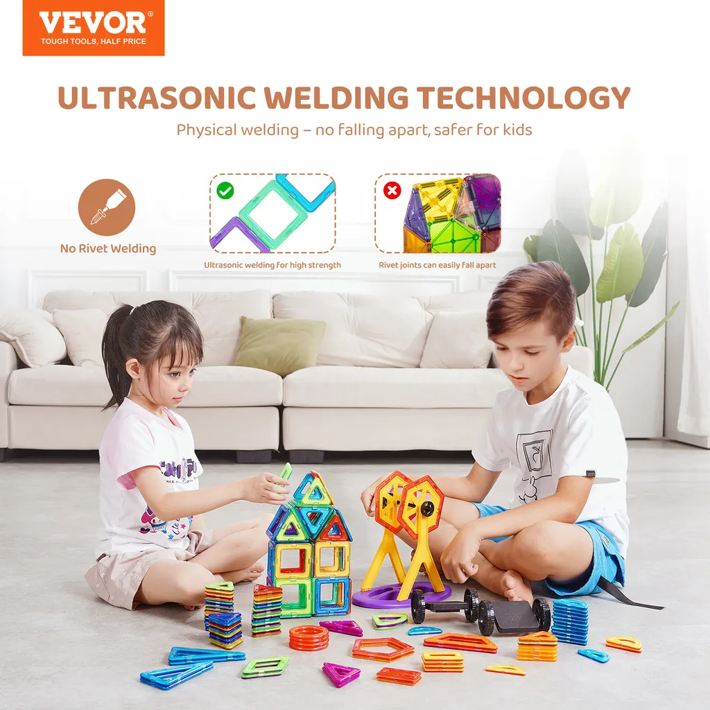 Blocs de Construction Magnétiques VEVOR Kit STEM Éducatif 123 Pcs - 2