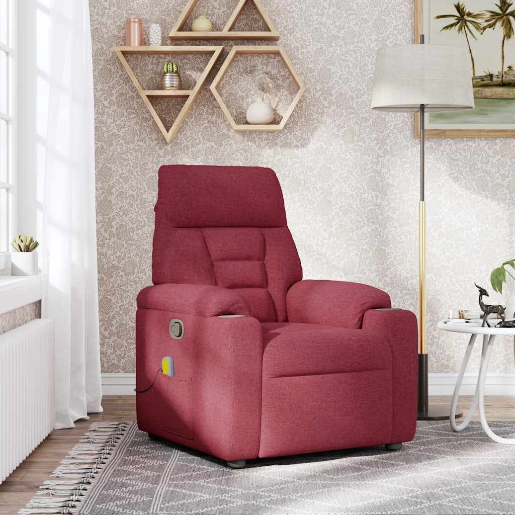 "WINTER SALE"Massagesessel - TV-Sessel - Einzelsofa elegantes Design - Weinrot Stoff - 72x90x99cm - Couchsessel NeuMöbel210256