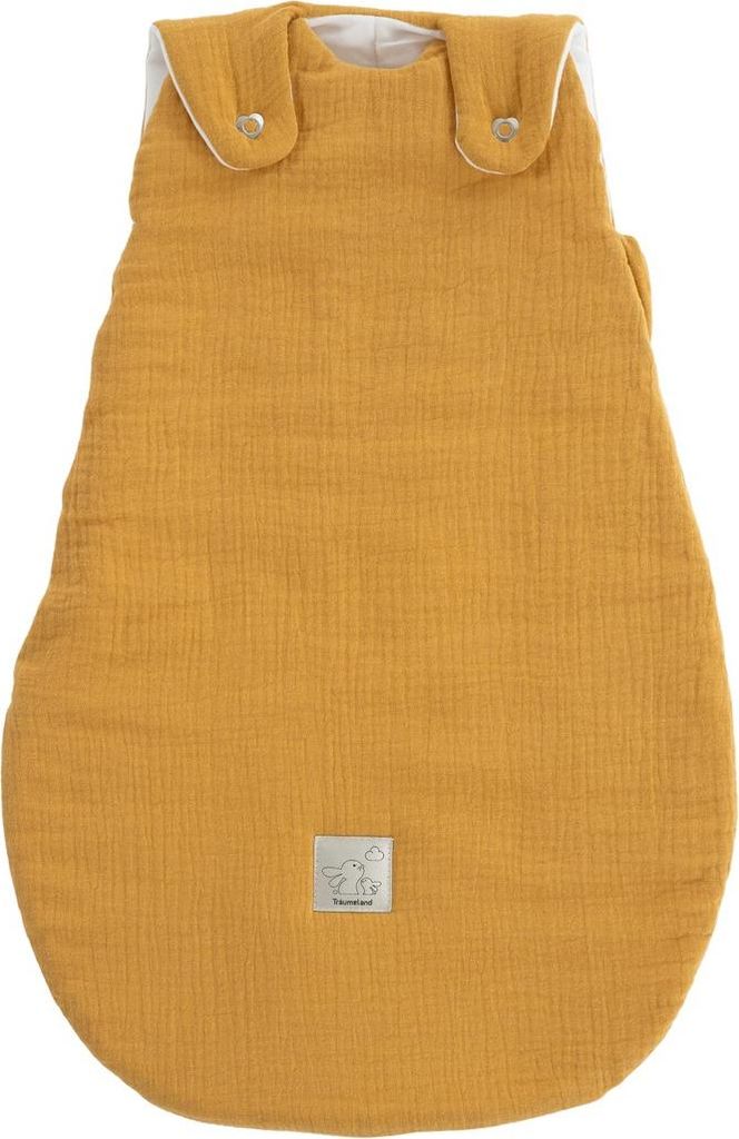 Träumeland Außenschlafsack LIEBMICH Baumwollmusselin senfgelb Größe 56/62