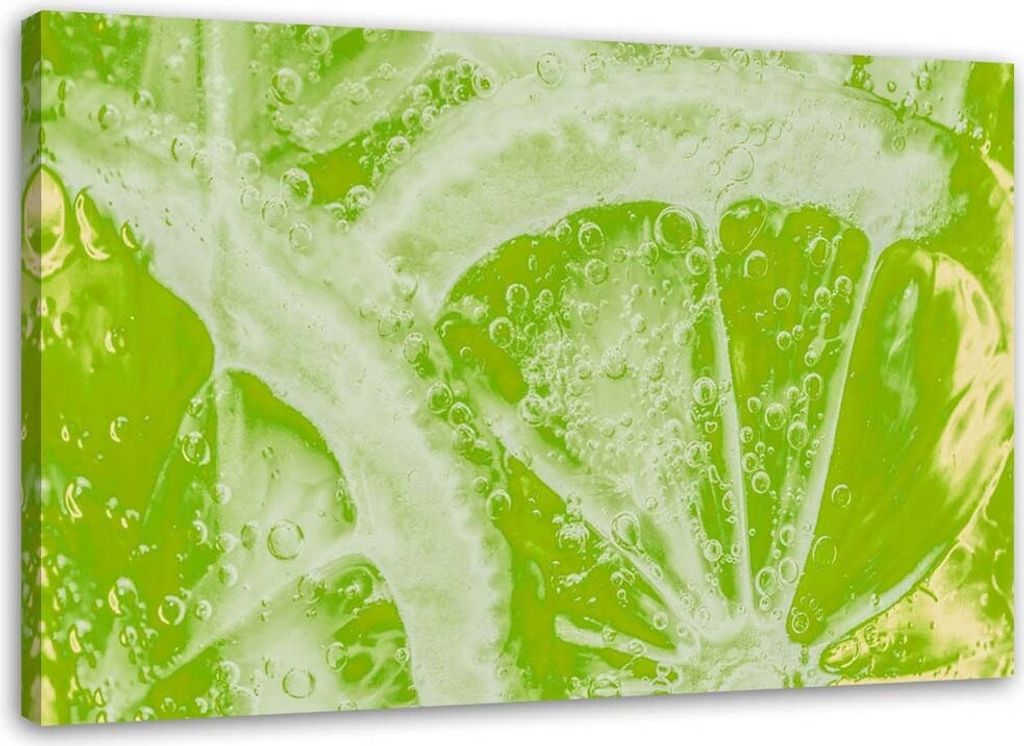Leinwandbild saftige limette 90x60 cm Feeby grün wandbild bereit zum aufhängen
