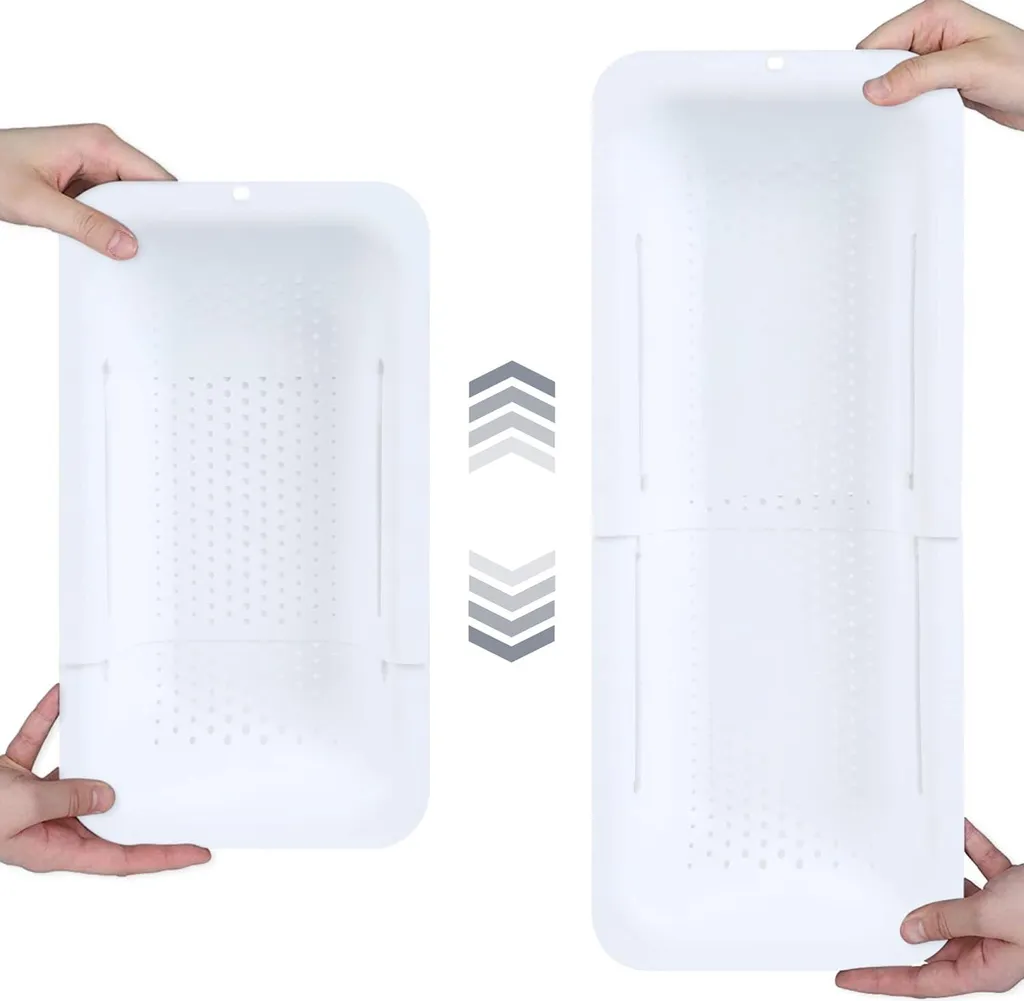 Panier à tamis pour évier extensible blanc - Passoire évier 1 pièce