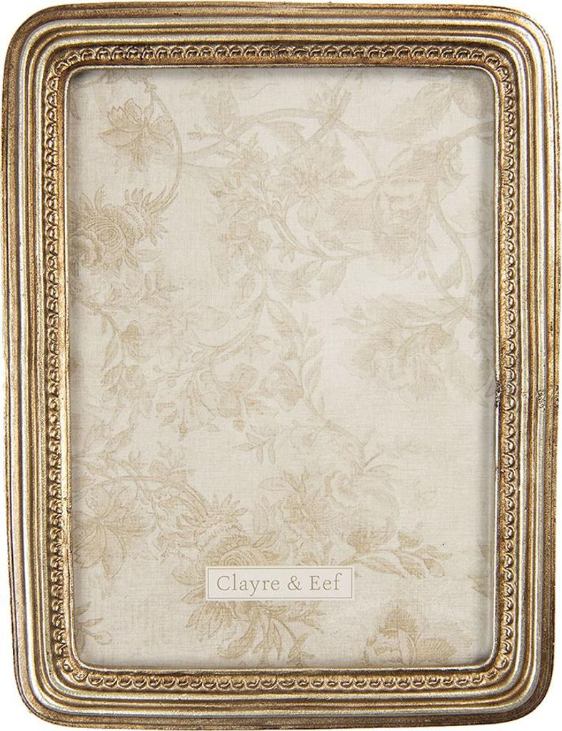 Clayre & Eef Bilderrahmen 13x18 cm Goldfarbig Kunststoff Produktbild 