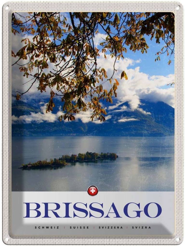 vianmo Blechschild 40x30 cm Brissago Schweiz Natur Wald Bildmotiv Reisemotiv Abenteuer Reisen Europa Urlaub