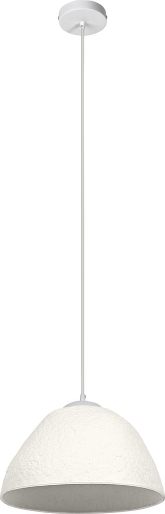 OSRAM Pendelleuchte Decor Camel Bell weiß aus Metall und Pappmaschee, E27, 375 mm Durchmesser, Leuchtenschirm aus recyceltem Material, nachhaltig ...