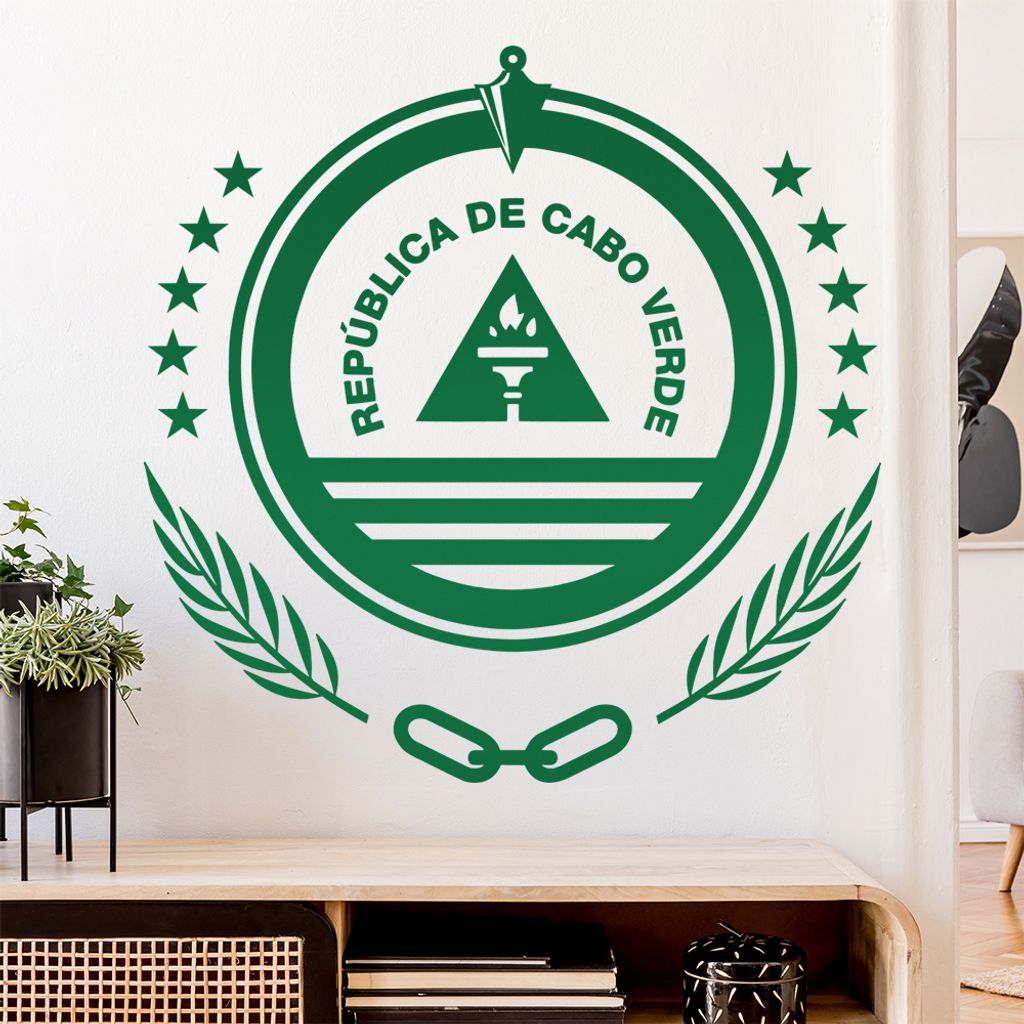 Kap Verde Wappen Wandtattoo Wandaufkleber Wall Sticker - Dekoration, Küche, Wohnzimmer, Schlafzimmer, Badezimmer