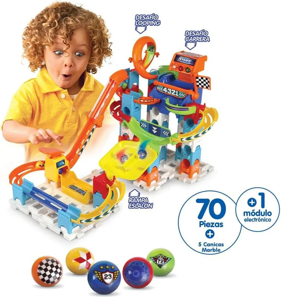 Jeu de construction de billes Marble Rush Racing Set jaune Vtech