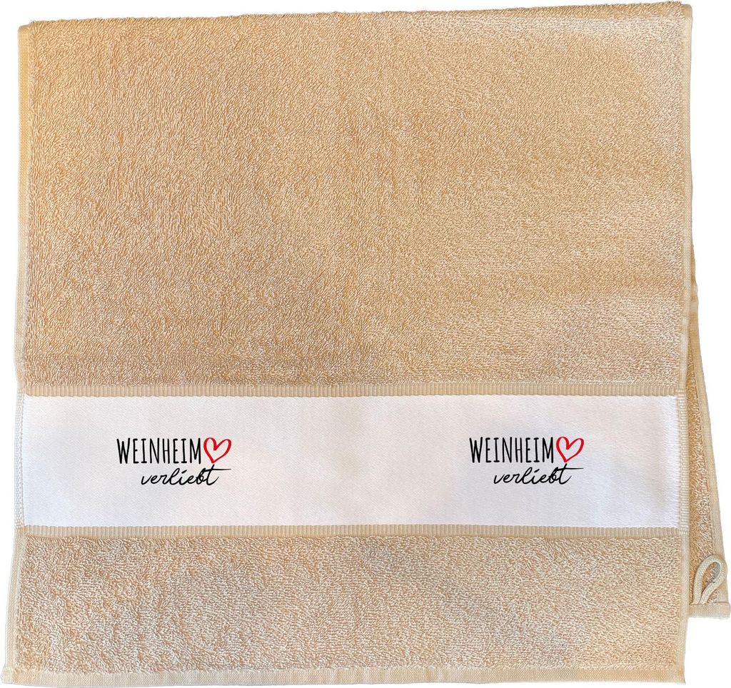 Huuraa Handtuch Weinheim verliebt 50x100cm Sand Baumwolle Handtuch Geschenkidee
