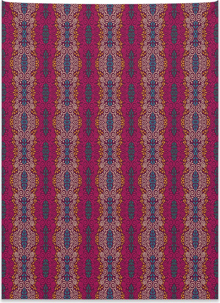 Abakuhaus Bunt Wandteppich, Wirbelt und Spiralen aus Weiches Mikrofaser Stoff Kein Verblassen Klare Farben Waschbar, 110 x 150 cm, Mehrfarbig