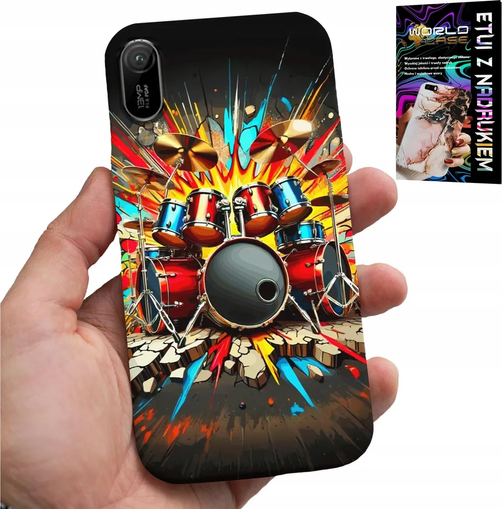 Custodia Per Huawei Y6 2019 - Rock Drums Rock & Roll + Film