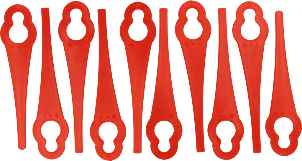 vhbw 10x Ersatz-Messer kompatibel mit Bosch ALM 28, ART 23 Accutrimm, ALM 30, ART 23 Easytrim Accu Rasentrimmer - Ersatzklinge Rot, Nylon / Kunststoff