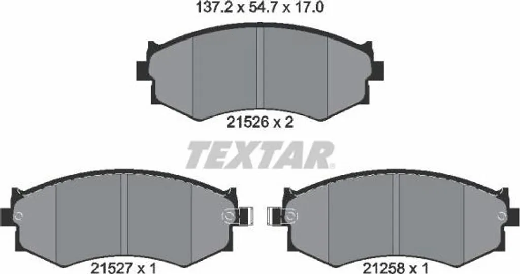 Plaquettes de Frein TEXTAR 2152601 pour Primera et Prairie OE 5810133A00