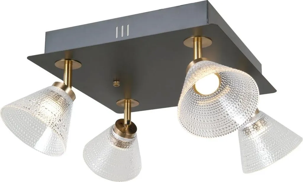 Italux ORELLA Faretto 4 Luci 16W - Illuminazione Interni Oro e Nero