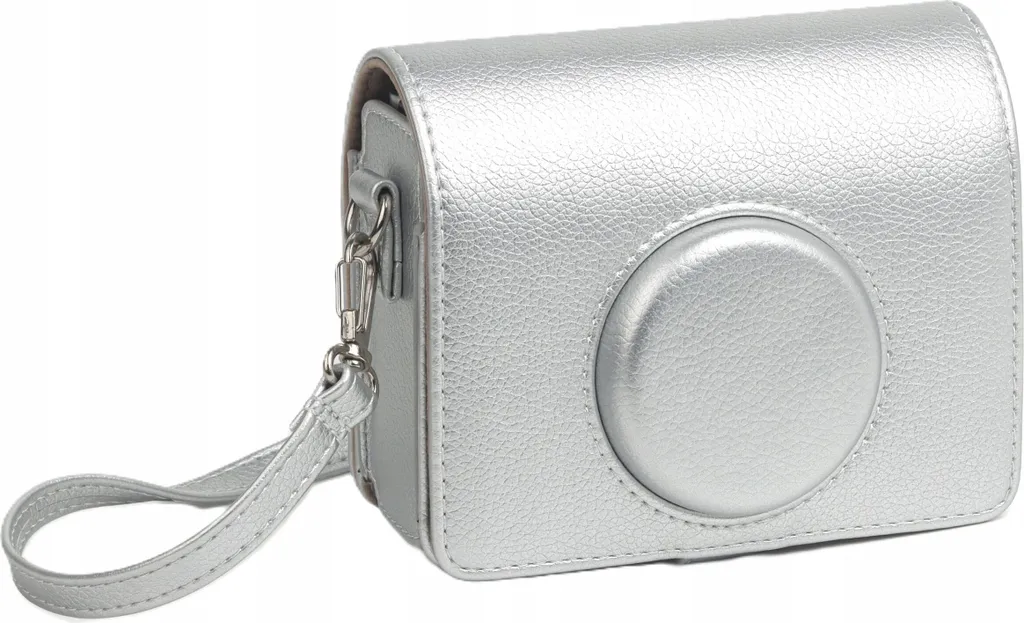 Housse Instax Mini EVO en Cuir PU Argenté Anti-Choc et Anti-Rayure