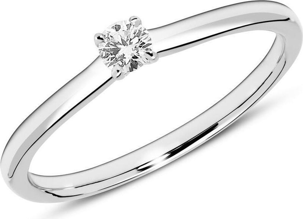 585er Weißgold Solitärring Diamant (Größe: 52mm)