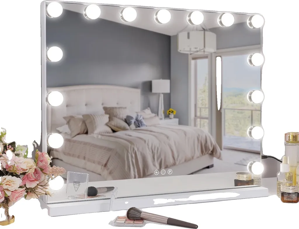 Miroir de courtoisie pour maquillage parfait avec éclairage USB LED