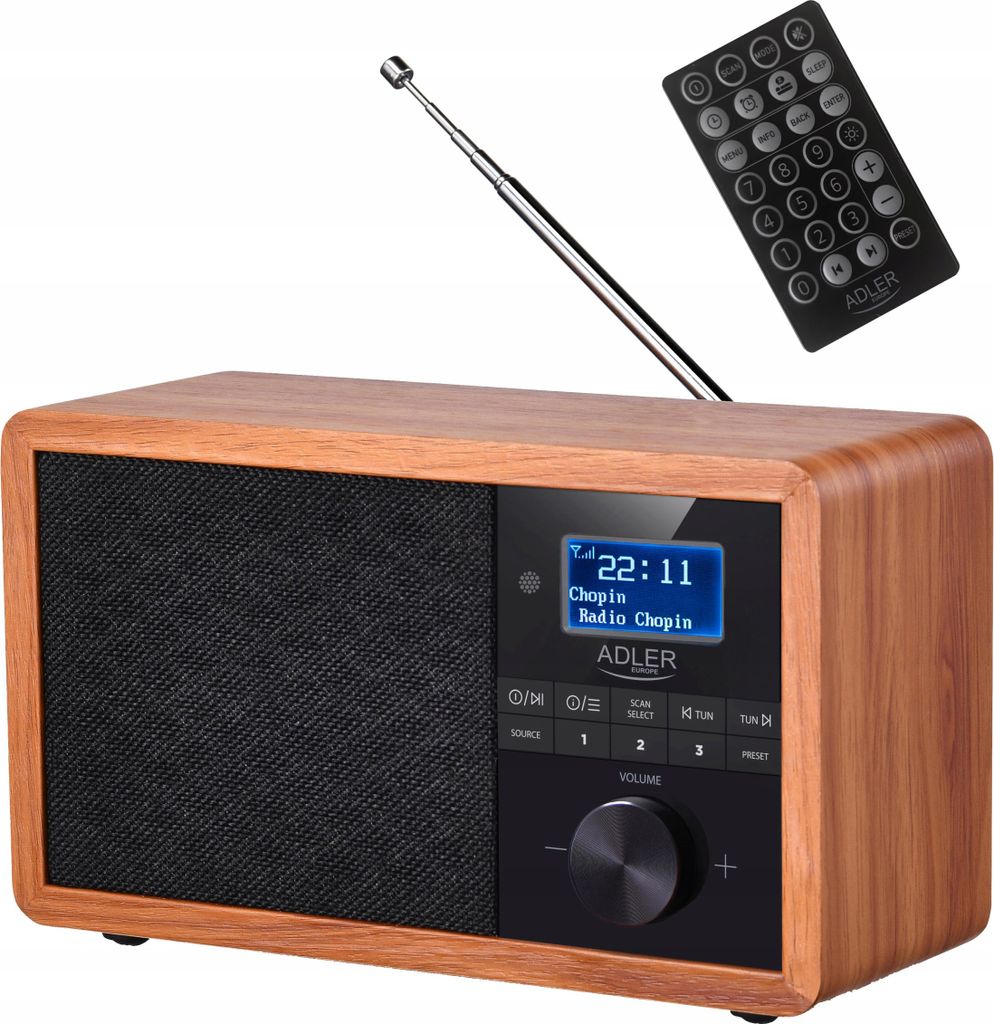 Adler AD 1184 Radio Tragbar Digital Schwarz  Holz Produktbild 