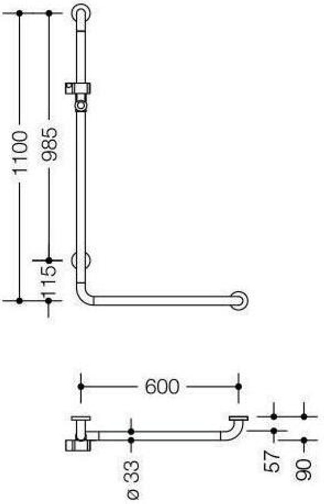 HEWI 801.33.216 18 Winkelgriff m.Br.H.Stg. Ser 801,