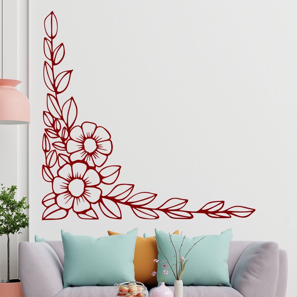Blumen - Ranken Wandtattoo in 6 Größen - Wandaufkleber Wall Sticker - Dekoration, Küche, Wohnzimmer, Schlafzimmer, Badezimmer
