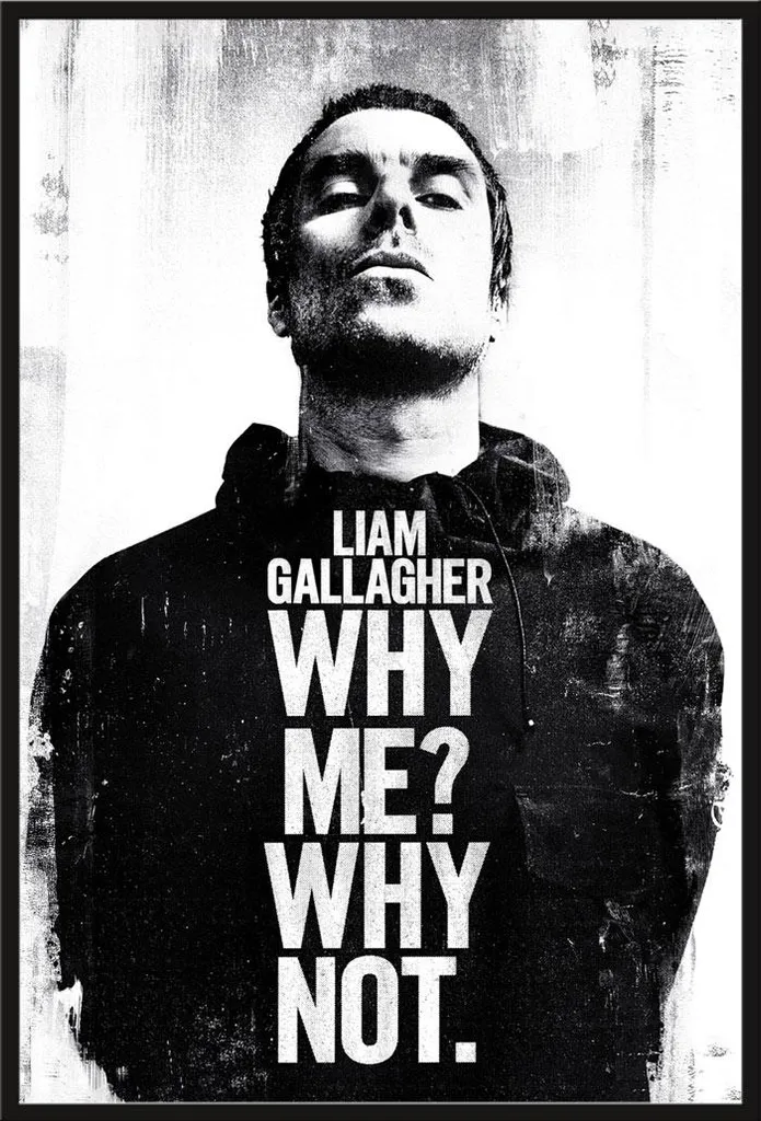 Poster Liam Gallagher Why Me Why Not avec Cadre Shinsuke Maxi Noir 61x91