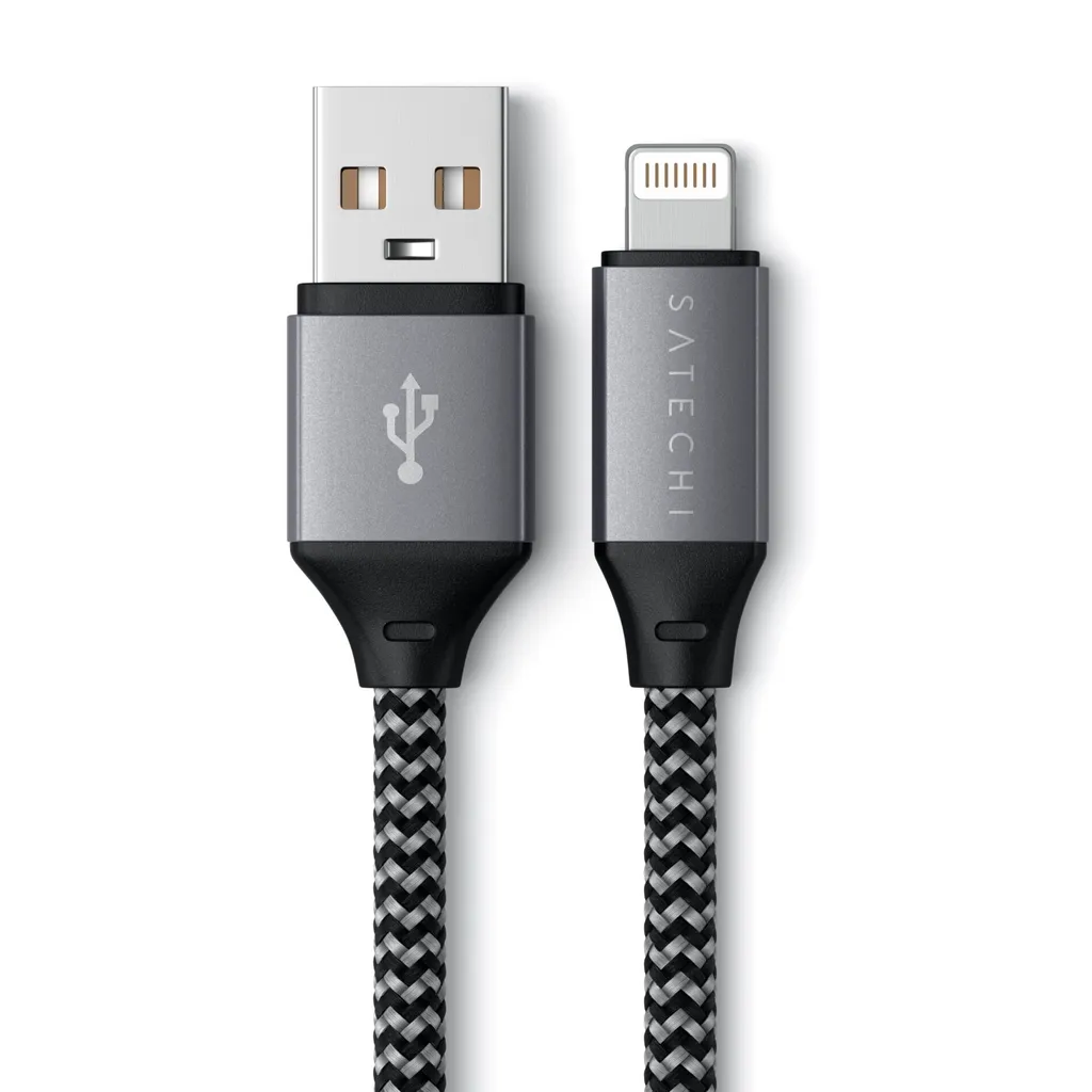 Câble Lightning Court pour Batterie Externe et Voiture Gris Satechi
