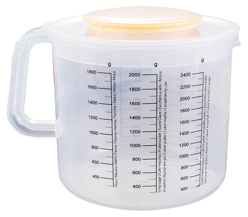 2500-ml-Messbecher aus lebensmittelechtem Kunststoff, großes Fassungsvermögen, gute Abdichtung, hohe Genauigkeit, auslaufsicher, multifunktionale...