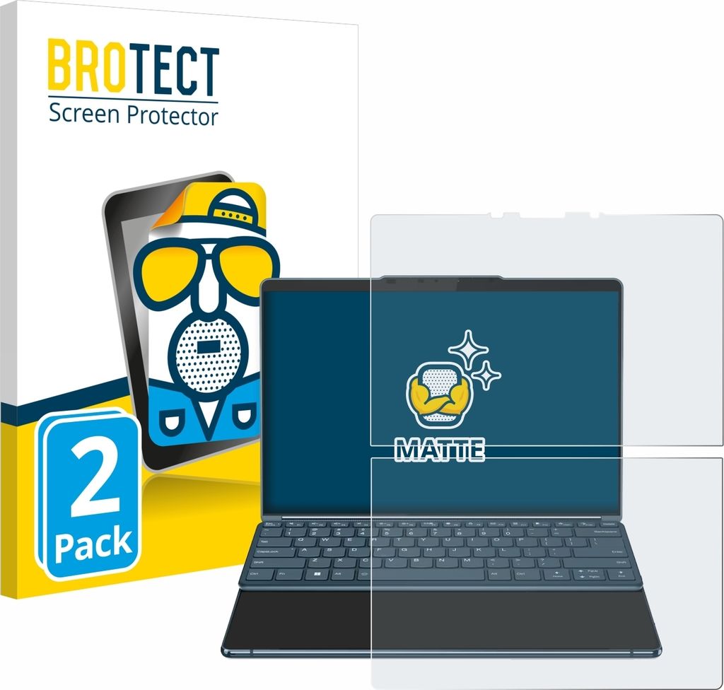 2x BROTECT Schutzfolie für Lenovo Yoga Book 9i Gen 8 Displayschutz Displayschutzfolie Folie Matt Entspiegelungsfolie