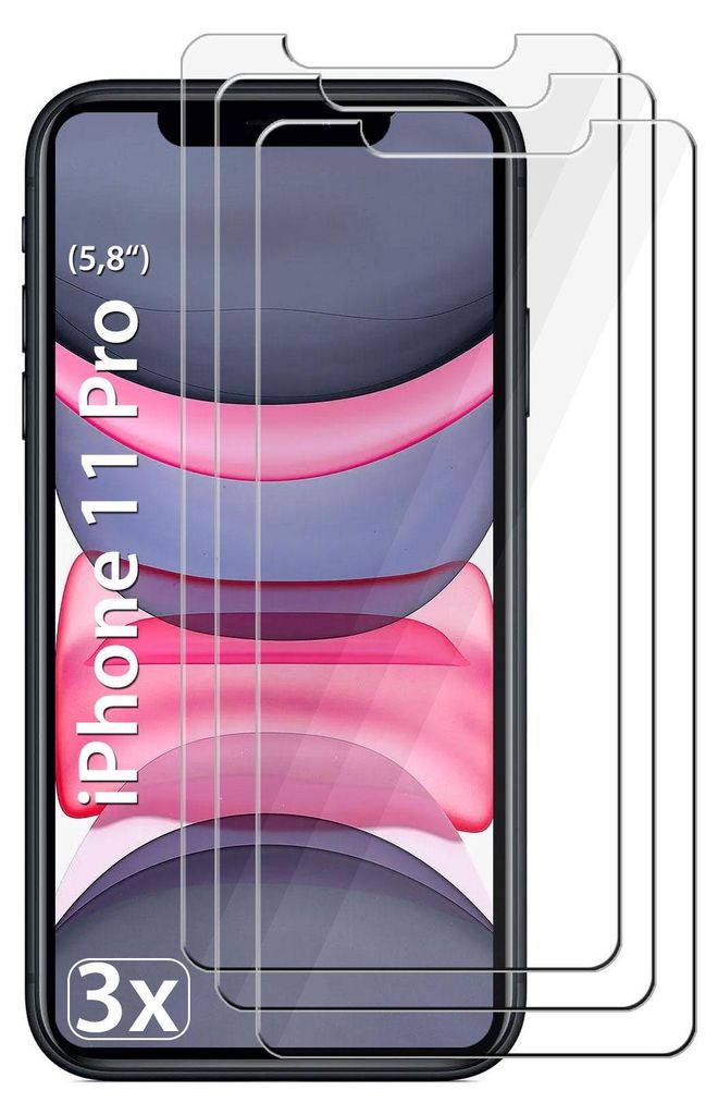 3x iPhone 11 Pro Panzerglas Panzerfolie Schutzglasfolie Produktbild 