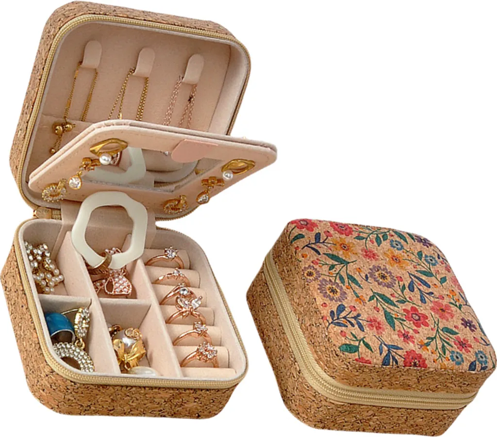 Portagioie Da Viaggio Portatile In ABS - Organizzatore Per Anelli, Orecchini E Collane - Rosa