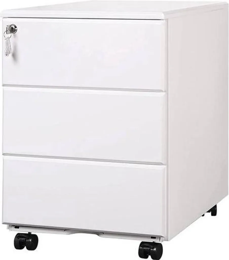 Meuble de rangement blanc à serrure 39cm - Armoire dossiers A4