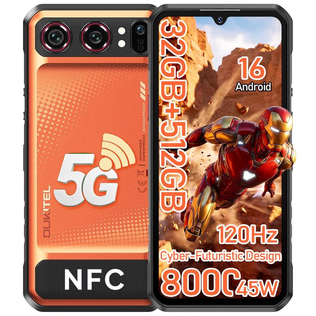 OUKITEL WP68 Air 5G Outdoor Handy 36GB+512GB 8000mAh/45W Produktbild 