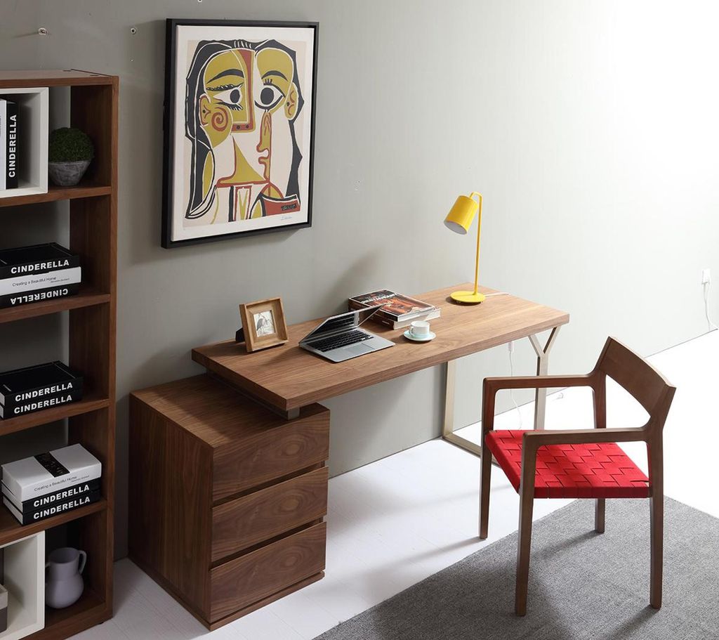 Schreibtisch Tisch Sekretär Büro Holz Tische inkls kleine Kommode Office Neu