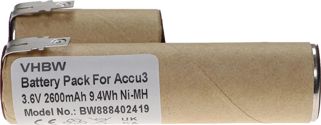 vhbw Akku kompatibel mit Gardena Gartenschere Accu3, Grasschere Accu3 Akku-Gartengerät Grasschere, Strauchschere (2600mAh 3,6V NiMH)