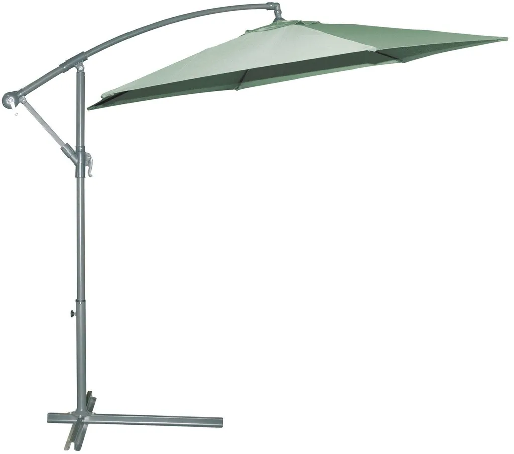 Parasol rond Garden Deluxe en aluminium vert 300 cm à fixation latérale