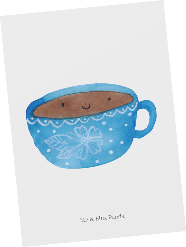 Mr. & Mrs. Panda Postkarte Kaffee Tasse - Weiß - Geschenk, Grußkarte, Genuss, Liebe, Geschmack, Lustige Sprüche, Glücklich, Ansichtskarten, Pos...