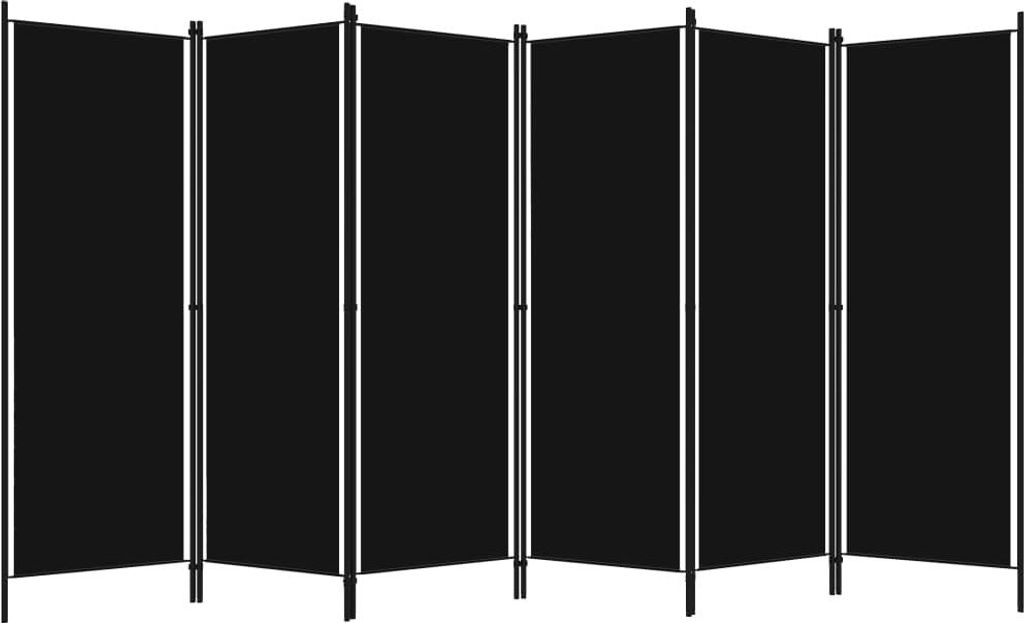 vidaXL 6-tlg. Raumteiler Schwarz 300x180 cm