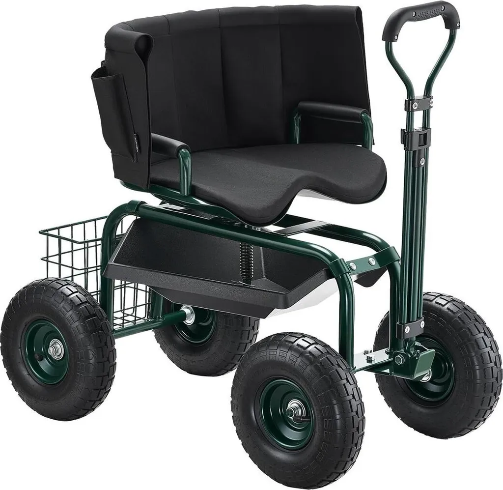 Chariot de jardin pour désherber assis sans fatigue ni douleur